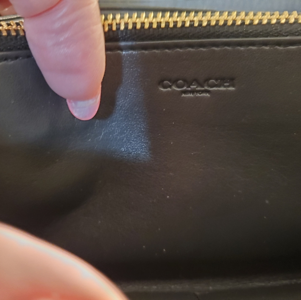 COACH LEATHER ACCORDION CHARCOAL/SLATE WALLET IN LIKE NEW CONDITION! - Picture 5 of 8